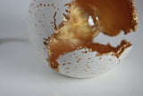 Concrete Sphere Wabi Sabi Lamp | White & Gold - Kaiko Studio
