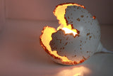 Concrete Sphere Wabi Sabi Lamp | White & Gold - Kaiko Studio