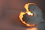 Concrete Sphere Wabi Sabi Lamp | White & Gold - Kaiko Studio