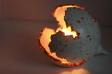 Concrete Sphere Wabi Sabi Lamp | White & Gold - Kaiko Studio