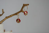 Enamel Disc & Gold Leaf Earrings | Hoops - Kaiko Studio