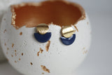 Enamel Semi Circle & Gold Studs - Kaiko Studio