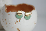Enamel Semi Circle & Gold Studs - Kaiko Studio