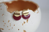 Enamel Semi Circle & Gold Studs - Kaiko Studio
