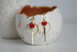 Gold Circle & Bar Earrings | Enamel - Kaiko Studio