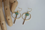 Gold Circle & Bar Earrings | Enamel - Kaiko Studio