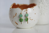 Mixed Green Enamel & Gold Bar Earrings - Kaiko Studio