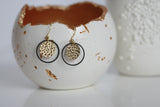 Textured Gold Disc & Black Circle Earrings | Monad - Kaiko Studio