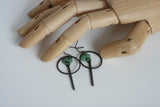 Black Circle & Bar Earrings | Enamel - Kaiko Studio