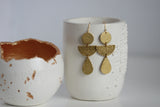 Hammered Brass Statement Earrings | Brass - Kaiko Studio