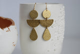 Hammered Brass Statement Earrings | Brass - Kaiko Studio