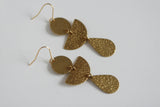 Hammered Brass Statement Earrings | Brass - Kaiko Studio