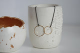 Delicate Double Circle Necklace | Black & Gold - Kaiko Studio