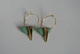 Enamel Semi Circle & Gold Triangle Earrings |  Hoop - Kaiko Studio