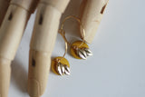 Enamel Disc & Gold Leaf Earrings | Hoops - Kaiko Studio