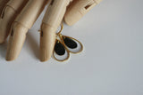 Delicate Enamel Drop Earrings | Black & Gold - Kaiko Studio