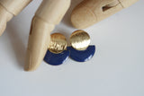 Enamel Semi Circle & Gold Studs - Kaiko Studio