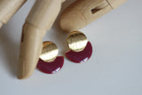 Enamel Semi Circle & Gold Studs - Kaiko Studio