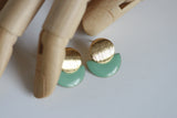 Enamel Semi Circle & Gold Studs - Kaiko Studio