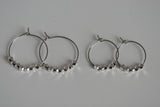 Silver Plated Bead Hoop Earrings - Kaiko Studio