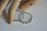 Silver Plated Bead Hoop Earrings - Kaiko Studio