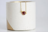 Rose Petal & Gold Leaf Heart Necklace | Tiny Botanical Jewellery