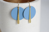 Sky Blue & Gold Statement Earrings