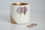 Lavender Purple & Gold Statement Earrings
