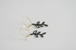 Delicate Brass Leaf Earrings - Kaiko Studio