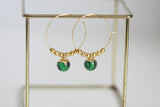 Malachite Crystal and Bead Earrings | Hoops