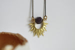 Amethyst and Sunburst Necklace | Crystal