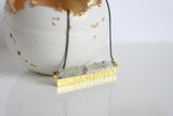 Crystal Bead and Textured Brass Bar Necklace