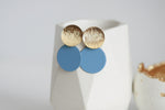 Sky Blue & Gold Statement Earrings | Studs
