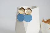 Sky Blue & Gold Statement Earrings | Studs