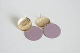 Lavender Purple & Gold Statement Earrings | Studs
