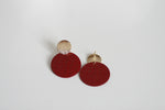 Ruby Red & Gold Statement Earrings | Studs