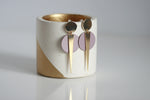 Lavender Purple & Gold Triangle Statement Earrings | Studs