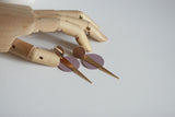 Lavender Purple & Gold Triangle Statement Earrings | Studs