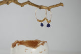 Lapis Lazuli Crystal and Bead Earrings | Hoops