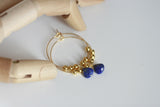 Lapis Lazuli Crystal and Bead Earrings | Hoops