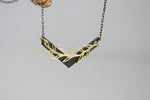Geometric  Brass Leaf Necklace | Chevron