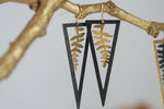 Geometric Brass Leaf Earrings | Triangle