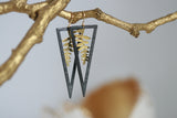 Geometric Brass Leaf Earrings | Triangle