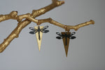 Geometric Brass Dragonfly Earrings | Triangle