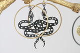 Geometric Brass Snake Earrings | Circle