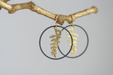 Geometric Brass Leaf Earrings | Circle