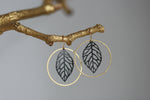 Geometric Brass Leaf Earrings | Circle