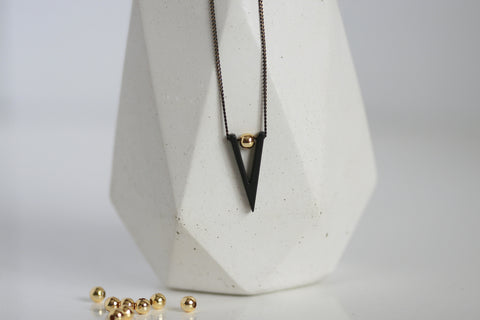 Geometric Black & Gold Necklace
