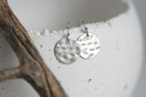 Hammered Silver Disc Earrings