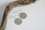 Hammered Silver Disc Earrings